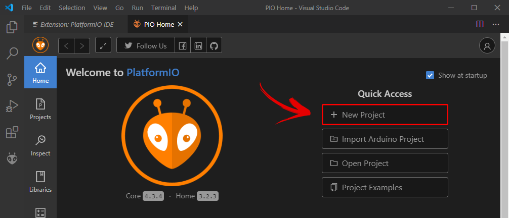 Tạo project mới trong PlatformIO IDE - Lập trình ESP32