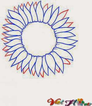 Vẽ hoa hướng dương bằng chì đơn giản