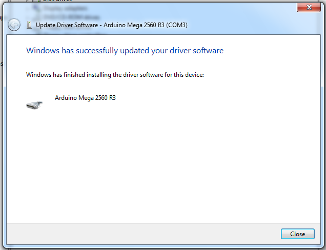 Windows has successfully updated your driver software