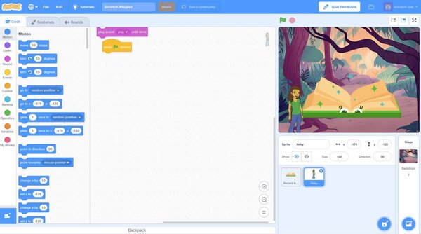Giao diện của Scratch 3.0 online