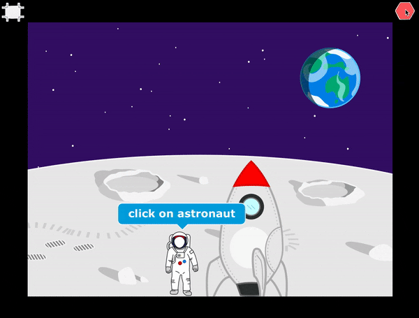 Hình ảnh minh họa dự án ScratchJR: Rời khỏi Trái Đất