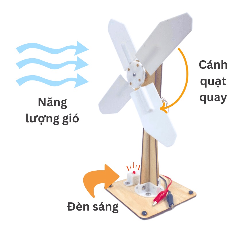 Các chủ đề STEM Tiểu học - Tua bin tạo ra điện từ gió