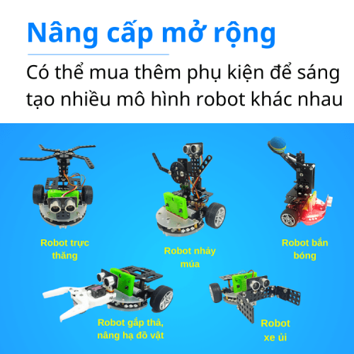 Robot STEM Rover version 2 tại OhStem - Khả năng nâng cấp mở rộng cao