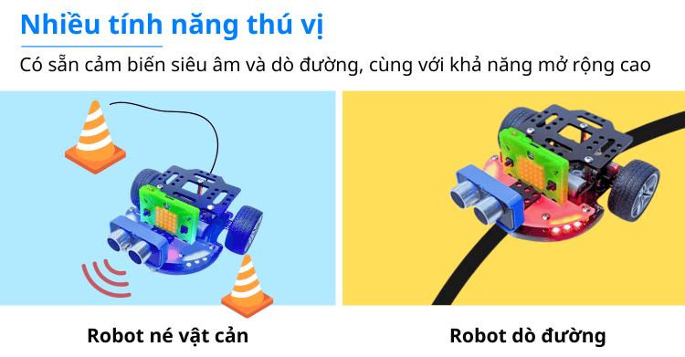 Robot Rover v2 tại OHStem với nhiều tính năng dò đường, né vật cản thú vị