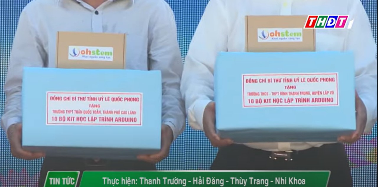 Tỉnh ủy Đồng Tháp trao tặng 120 bộ kit Arduino Starter Kit của OhStem tại phong trào "Bình dân học vụ số"