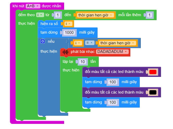 Lập trình đồng hồ hẹn giờ từ Yolo:Bit