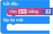 Tạo biến i