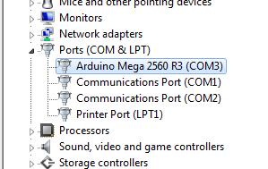 Arduino Mega 2560 R3 (COM3)