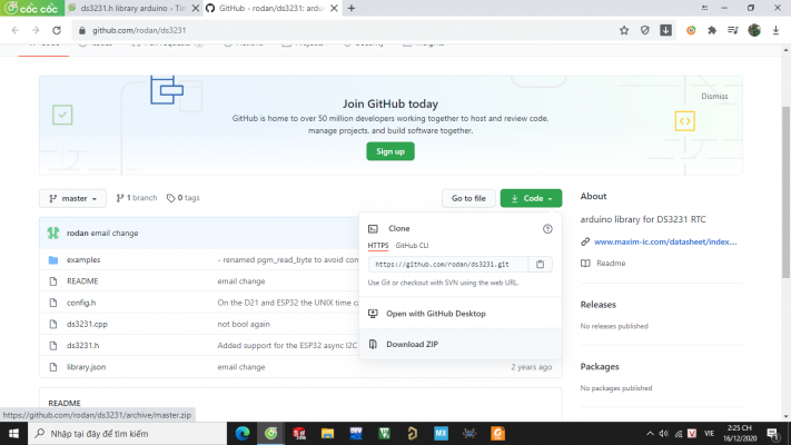 Chọn vào GitHub