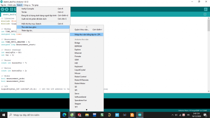 Chọn vào Add Zip library