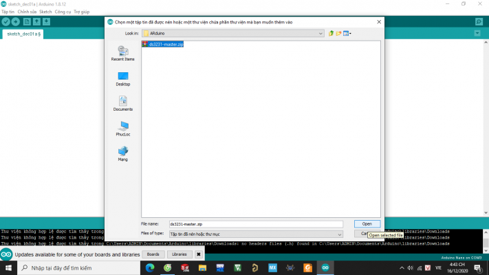 Mở File ZIP vừa down về