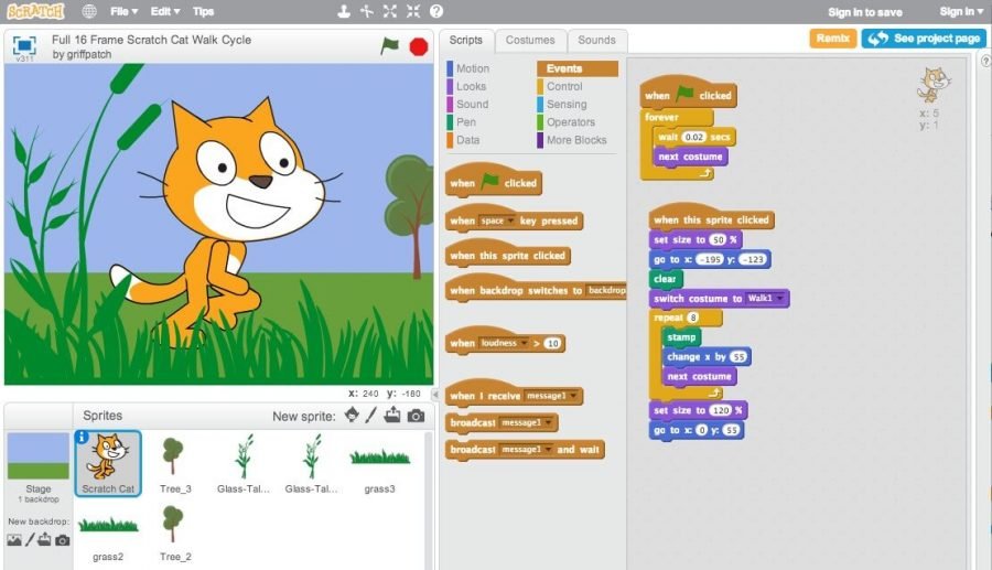 Chương trình của lập trình Scratch 