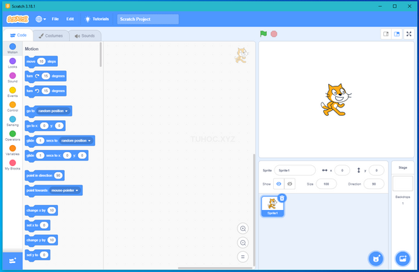 Scratch 2.0 có giao diện thân thiện hơn phần mềm Scratch 2.0