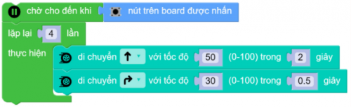 Rút gọn chương trình robot đi hình vuông