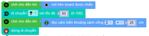 Lập trình robot dừng trước vật cản