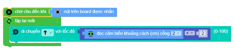 Robot dừng trước vật cản từ từ