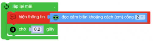 Chương trình đọc cảm biến khoảng cách từ xBot