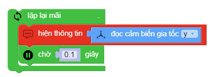 Chương trình đọc cảm biến gia tốc