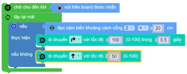 Chương trình robot né vật cản
