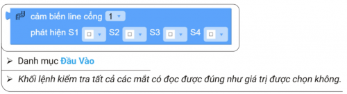 Các khối lệnh làm việc với cảm biến dò line