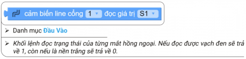 Các khối lệnh làm việc với cảm biến dò line