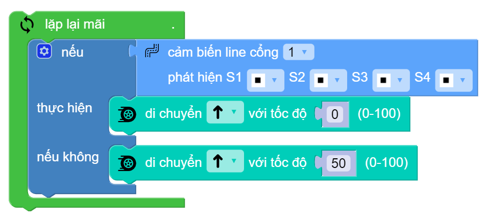 Lập trình robot đẩy ngã chai nước