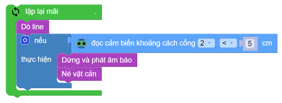 Robot dò đường kết hợp né vật cản