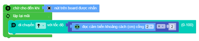 Robot dừng trước vật cản từ từ
