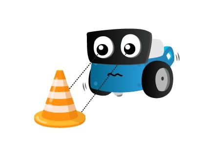 Robot dừng trước vật cản từ từ