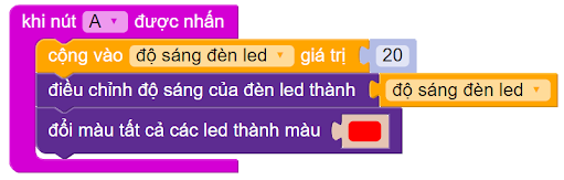Tăng giảm độ sáng trên Yolo:Bit