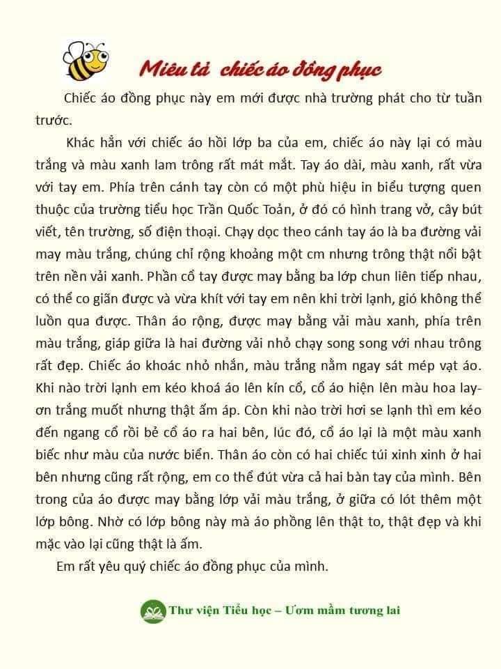 Văn mẫu lớp 5 cho bé