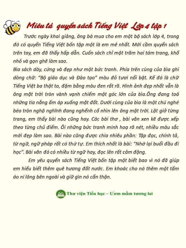 Văn mẫu lớp 5 cho bé
