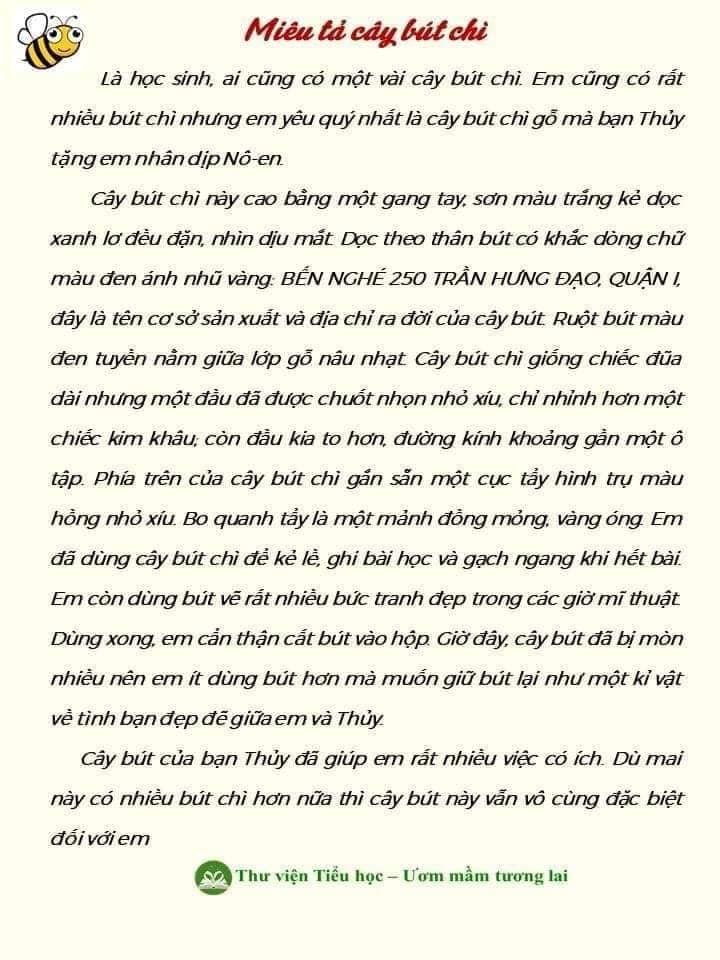 Văn mẫu lớp 5 cho bé