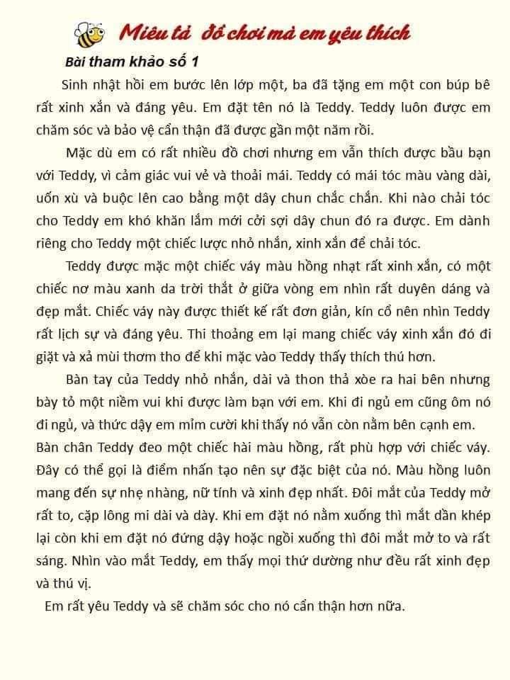 Văn mẫu lớp 5 cho bé