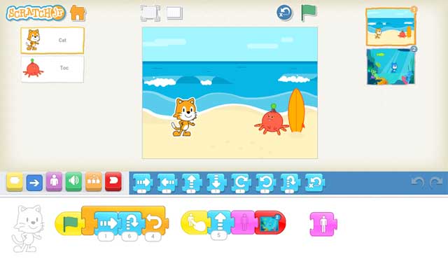 Hướng dẫn lập trình ScratchJR online cho người mới