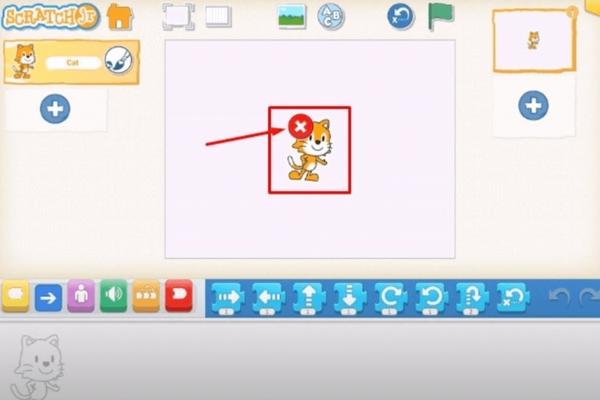 Hướng dẫn sử dụng Scratch JR - Xóa chú mèo