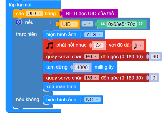 Lập trình hệ thống đóng mở cửa bằng RFID và Yolo:Bit