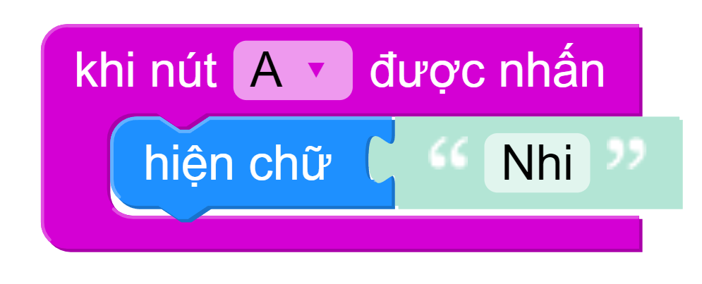 Khối lệnh hiển thị chữ
