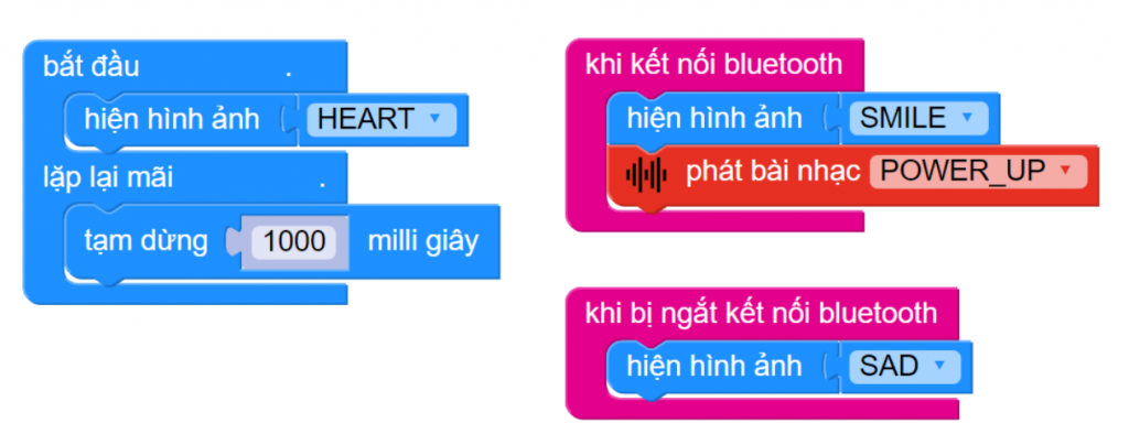 Báo hiệu khi kết nối và ngắt kết nối