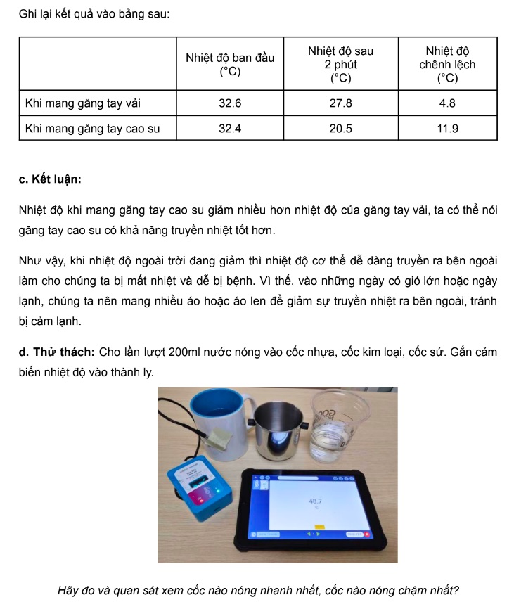 Kết luận thí nghiệm STEM