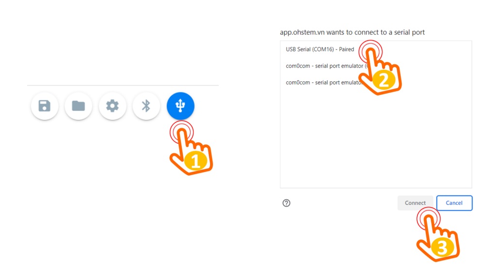 Kết nối với Yolo:Bit thông qua USB