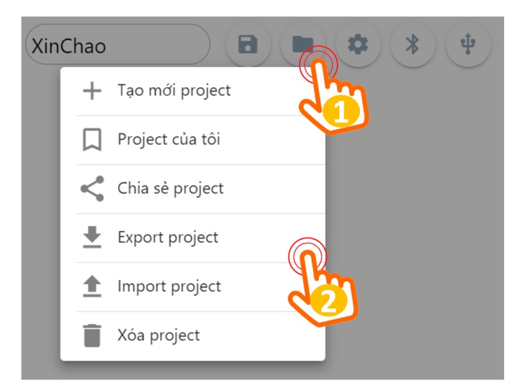 Lưu và mở lại chương trình dự án STEM