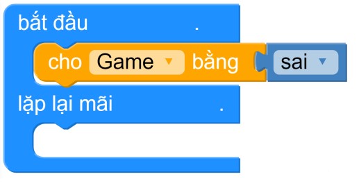 Tạo biến mới tên Game