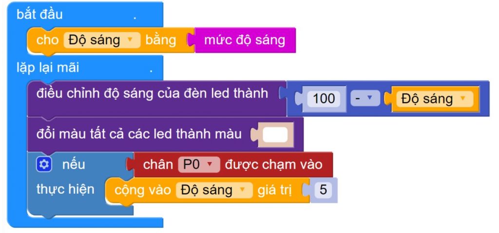 Chương trình hoàn chỉnh của đèn ngủ thông minh