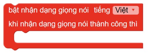  Khối lệnh nhận dạng giọng nói