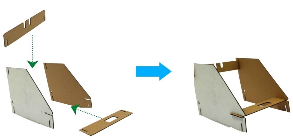  Lắp 2 tấm bìa Carton vào khung