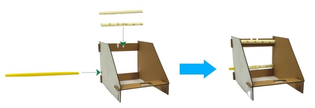  Lắp ống hút vào và cố định lại