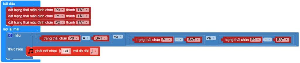 Phát nốt Đồ khi 3 chân tín hiệu đều bật