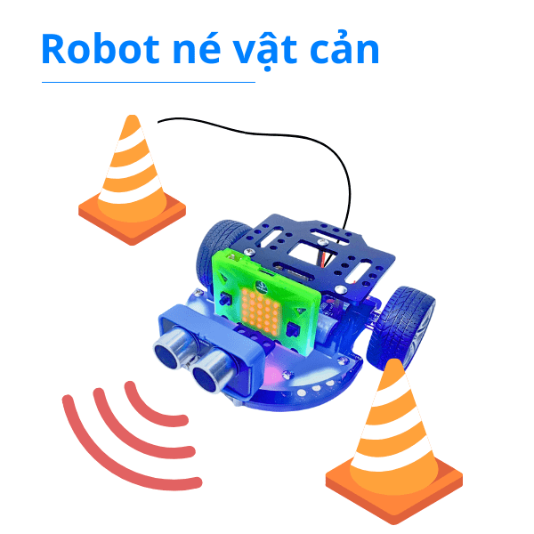 Robot STEM Rover v2 tại OhStem tự né vật cản